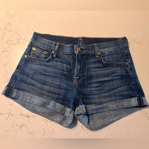 7 for All Mankind, women’s Jean shorts, size 26, dark wash